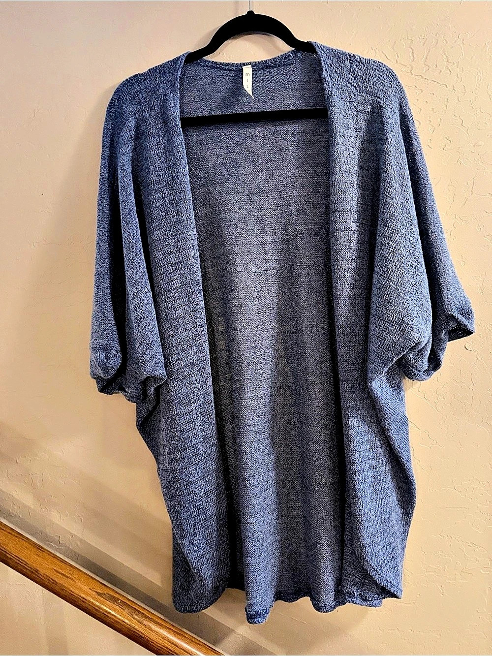 MTS Open Front Knit Shrug Blue Size Large Like New